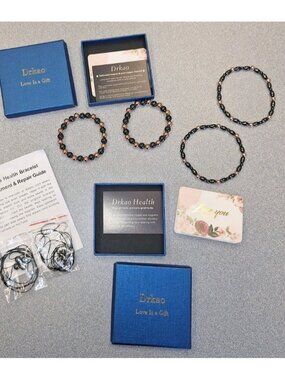 Copper Magnetic Therapy Bracelet 2 Sets 1 SET XL Can Be Worn As ANKLETS New